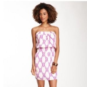 Strapless Print Dress