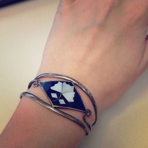 Antique stone cuff bracelet