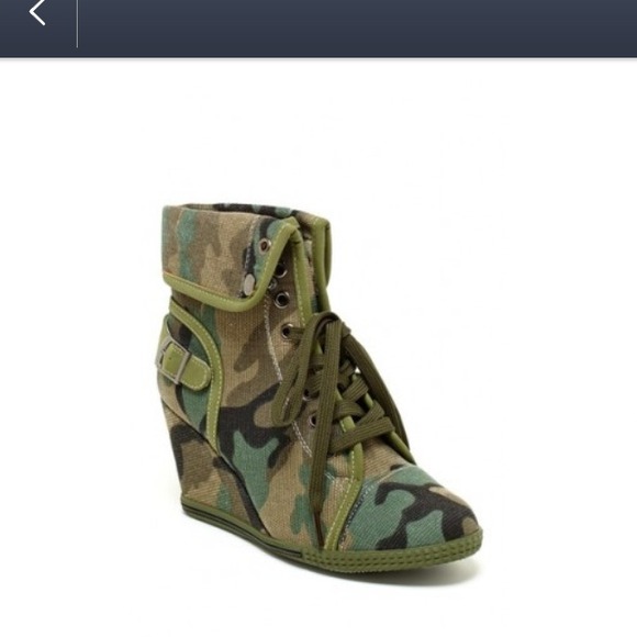 Camo Wedge Bootie