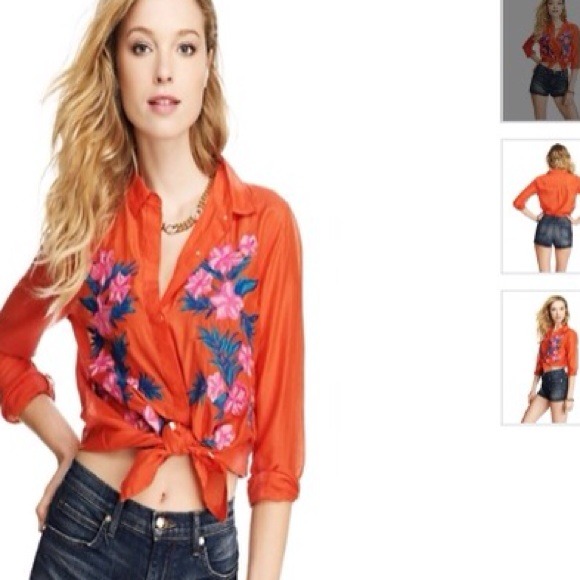VOILE EMBROIDERED BLOUSE - Picture 1 of 1