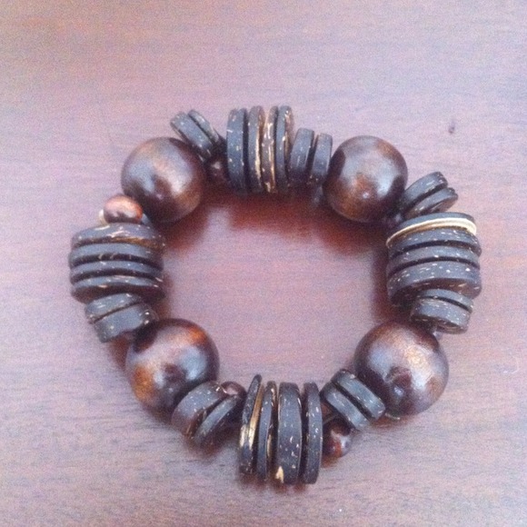 Brown Wooden Beaded Bracelet