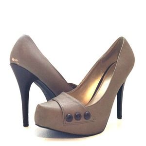 Qupid® brown and tan workwear heels
