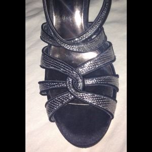 8.5 black sequin high heels