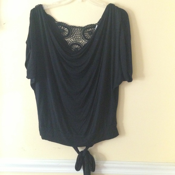 Black open back top