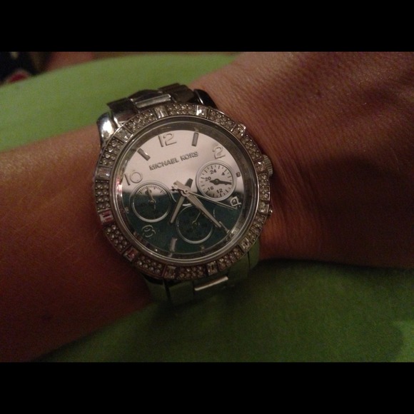 SOLD.Authentic Michael Kors silver watch gorgeous!