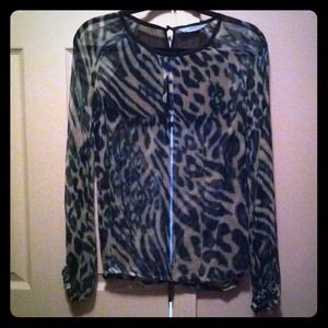 Long sleeve animal print blouse