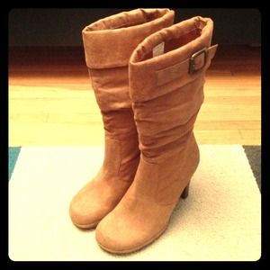 Skechers Mid Calf Boot w/ Slouch & Buckle Detail