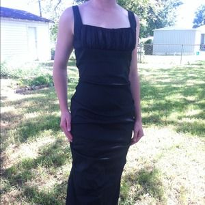 Jet-Black floor length formal by Joanna Chen