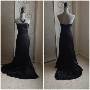 Bcbgeneration Black Wrapped Bodice Gown