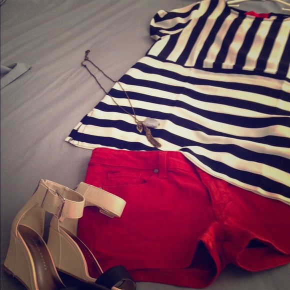 Red modern shorts! Previously loved!