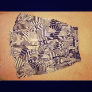 Black and white High-low skirt