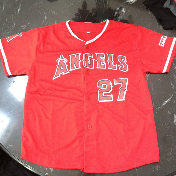 Angels Youth Trout 27 Baseball Jersey