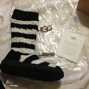 Black and white stripe uggs