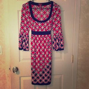 Red, black and white dress