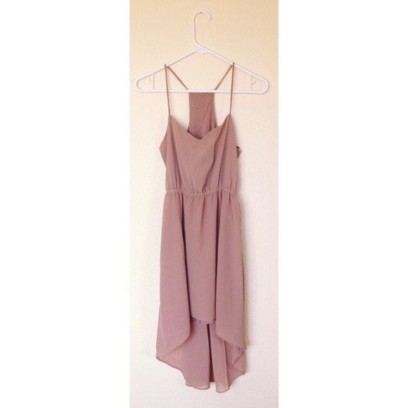Nude chiffon hi-low dress