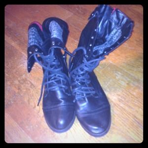 Black combat boots