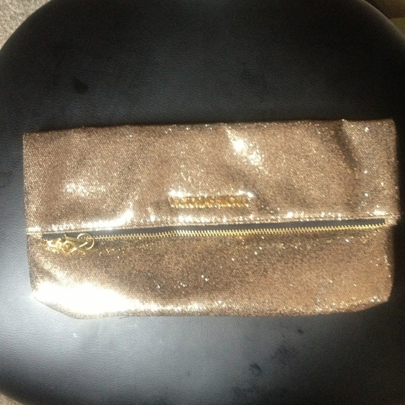Victoria's Secret gold sequin clutch