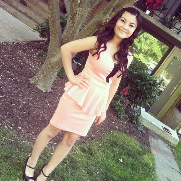 A Peachy/Coral Papaya Dress.