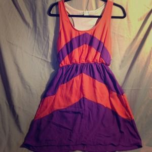 ⛔⛔SOLD⛔⛔Orange and Purple Chevron Dress
