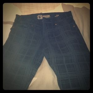 Boys black plaid skinnies