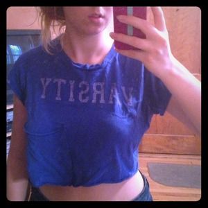 Varsity Blue Crop Top