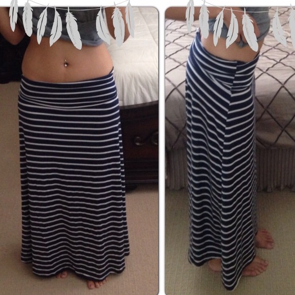 Blue And White Striped Skirt 30