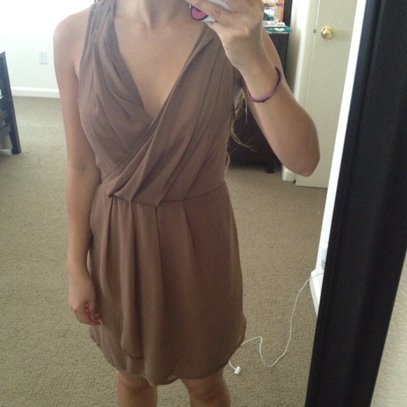 Taupe semi wrap dress