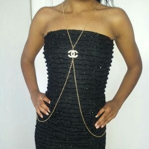 FOR LINRAD  CC gold tone bodychain harness