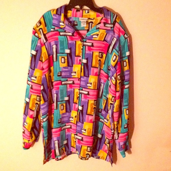 Vintage colorful long sleeve top