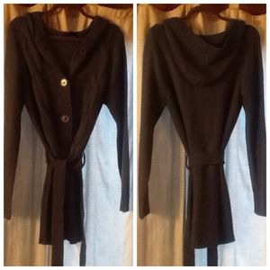 Sweater by Brittany Black, hooded, NWOT