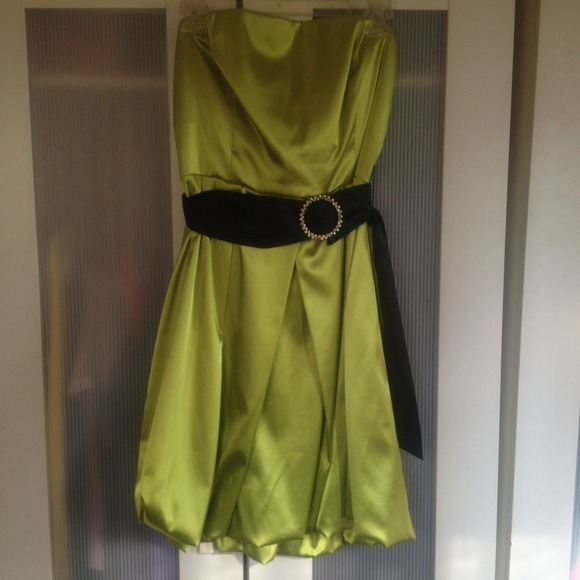 Lime green studio y bubble dress