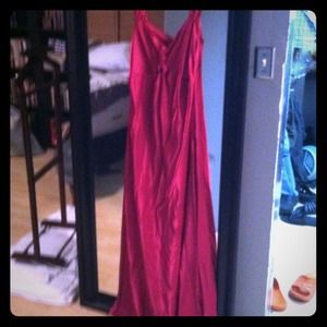 Simple and stunning silk fuchsia gown