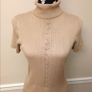 SOLD!!! Tan short sleeved turtleneck