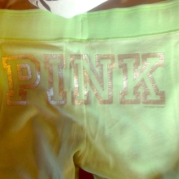 Victoria's Secret PINK green velvety sweatpants