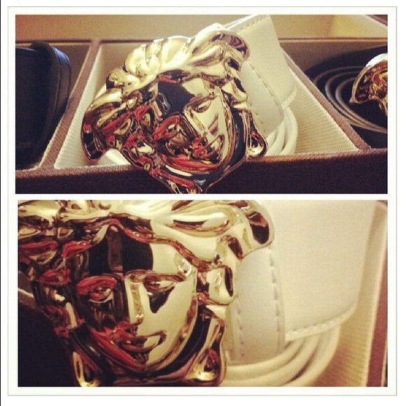 Versace belt gold buckle face