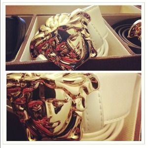 Versace belt gold buckle face