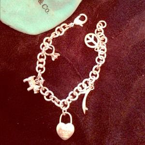 Inspired Tiffany & Co charm bracelet w/ bag