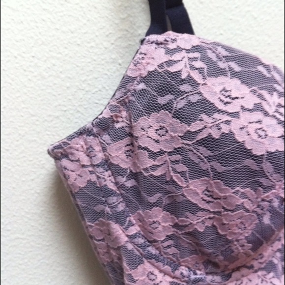 🚫 sold🚫Black/Pink Lace Bustier - Picture 3 of 4