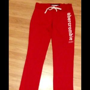 Red Abercrombie Kids Sweat Pants