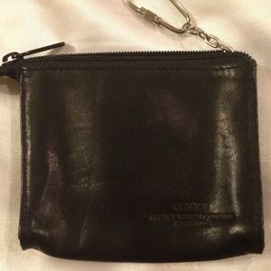 Black leather coin wallet