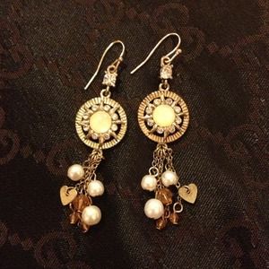 ⚡️Flash sale⚡️Gold dangling earrings w/rhinestones