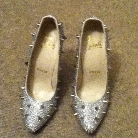 Rhinestone spike pumps heels