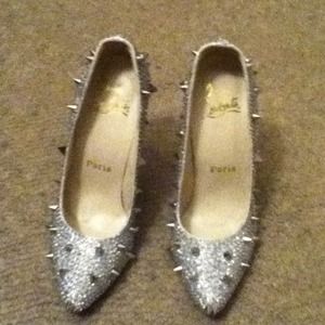 Rhinestone spike pumps heels