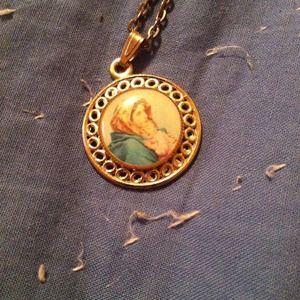 Mary & baby Jesus necklace!