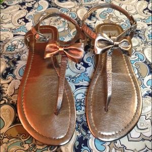 Dolce Vita Metallic Bow Sandals
