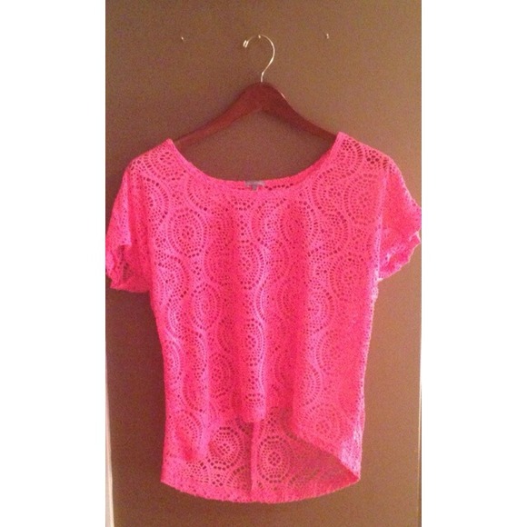 Hot Pink Eyelet Top