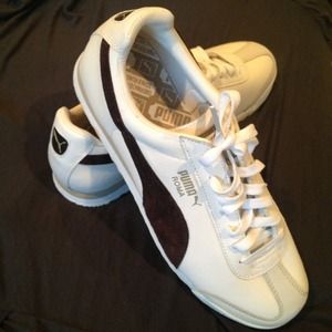 NEW!! PUMA White/Brown Tennis Shoes Size 9.5