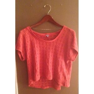 Burnt Orange Crotchet, Cropped Sweater