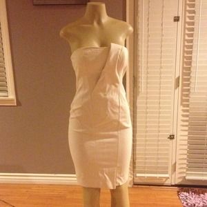 White strapless BeBe dress