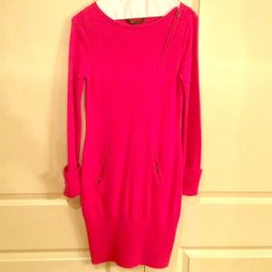 BCBG hot pink cashmere dress